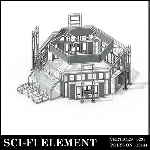 lowpolygon scifi element 3D model