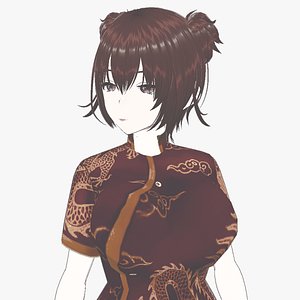 Cute China Town Girl Mei Fully Rigged 3D