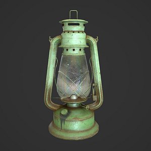 3D oil lantern pbr low-poly model
