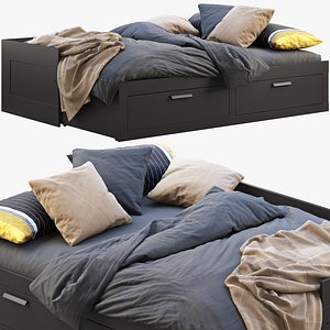 ikea brimnes bed 4 3D model
