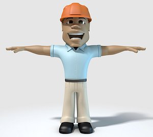 African Construction Man Character