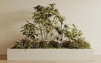 Modern Rectangular Planter and Mixed Plant Set