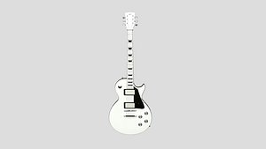 Electric Guitar C06 White - Music Instrument Design 3D model