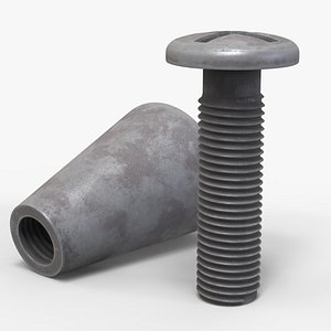 3D model Button screw - Nut set