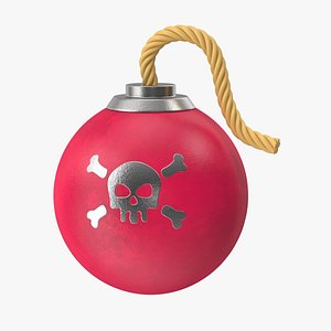 3D Red Skull Bomb Icon model