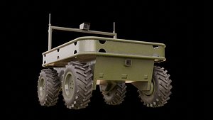 Ukrainian battle wheeled robot CRAB Low-poly 3D model