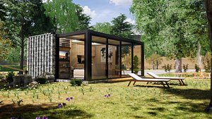 folding container house 3d model