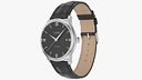 Classic Watch Black Leather Bracelet Black Dial