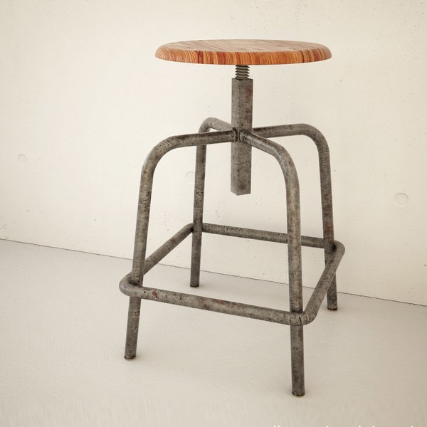 3d vintage industrial stool model