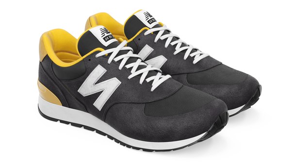 modelo 3d Zapatillas New Balance Core Negras Piel TurboSquid 2163546