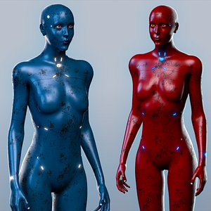 Advanced Female Humanoid Sci-fi Game Ready Character 3D Model 3D model