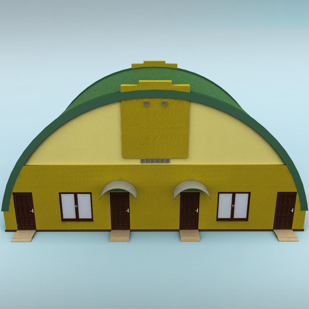 3d rounded building model