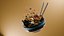 Ramen Noodle Bowl Detailed 3D Food Model