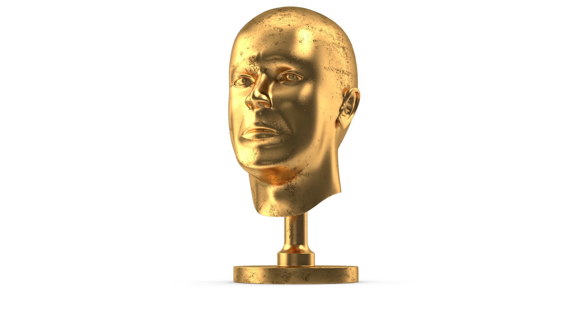 Old golden head statue 3D model TurboSquid 1564899