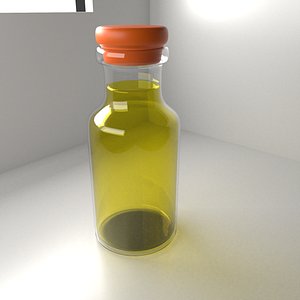 Medicine Bottle 2 with  Clear Liquid