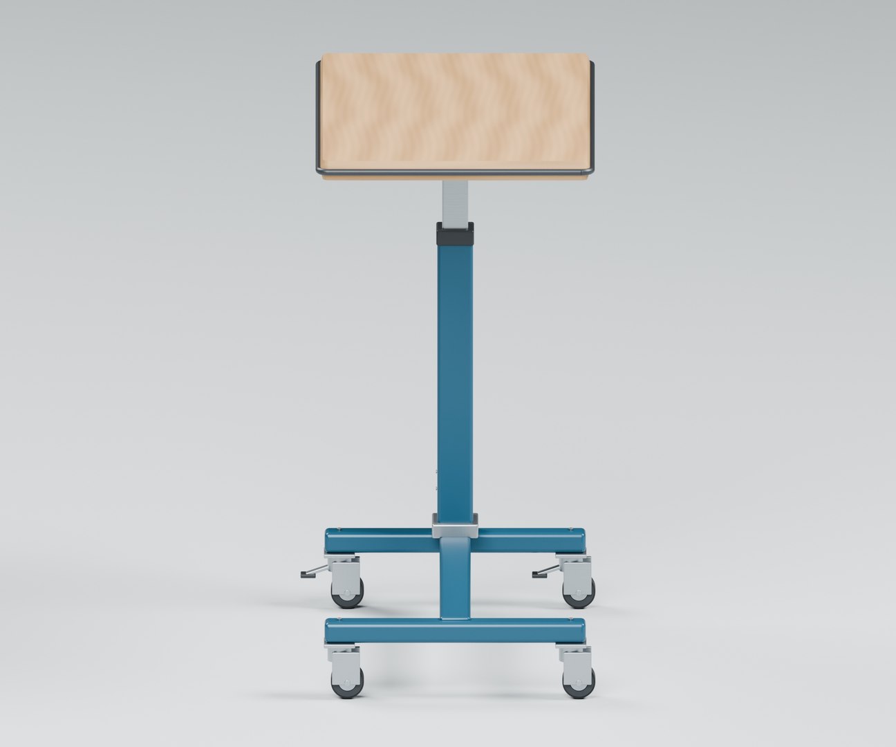 Adjustable Overbed Table With H Base And Locking Castors 3D Model ...