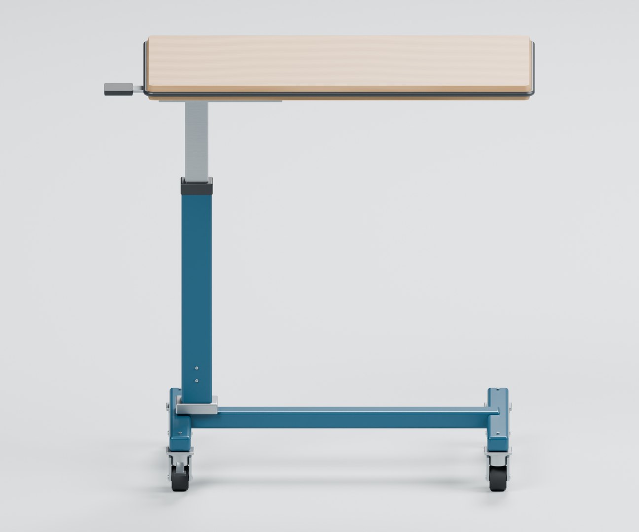 Adjustable Overbed Table With H Base And Locking Castors 3D Model ...
