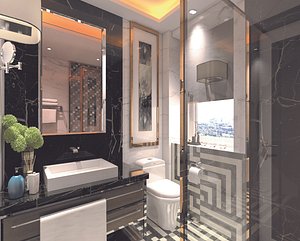 Toilet - Bahtroom Design - Reality -3Ds Max - Wet