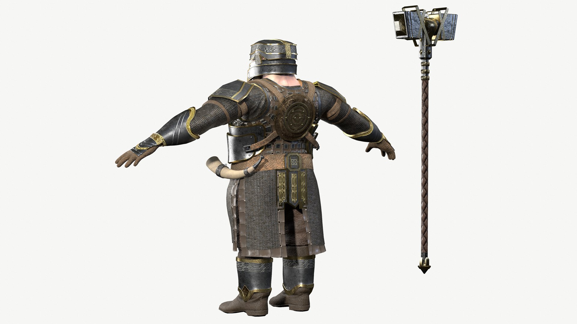 3D Dwarf Warrior Character Model - TurboSquid 1673616