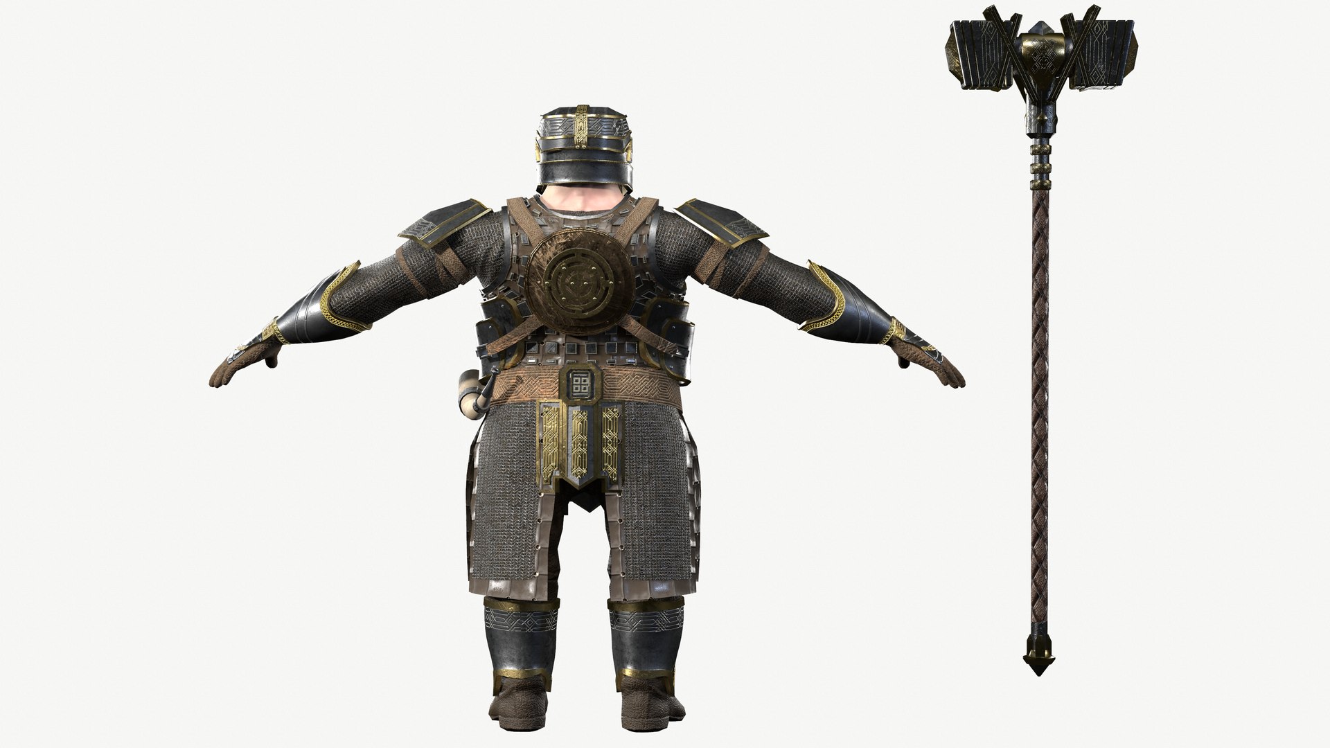 3D Dwarf Warrior Character Model - TurboSquid 1673616