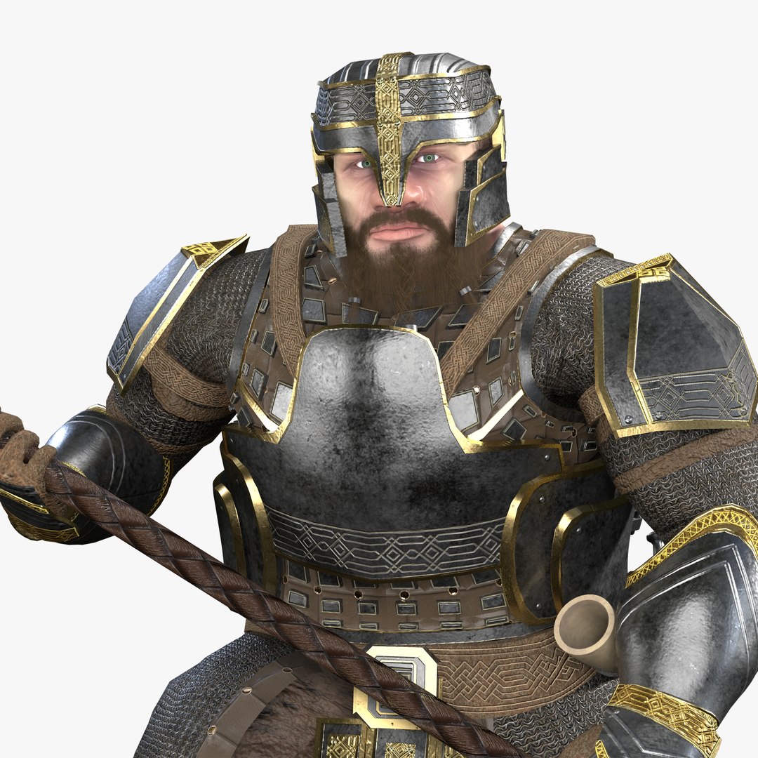 3D Dwarf Warrior Character Model - TurboSquid 1673616