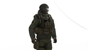 Tactical Special Forces Operator Realistic 3D Model Rigged