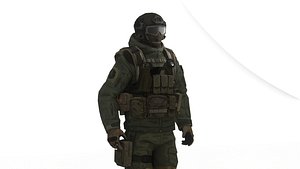 Tactical Special Forces Operator Realistic 3D Model Rigged