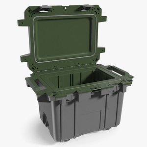 50-Quart Rugged Cooler Box with Hinged Lid 3D model