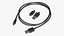 USB 2 to Micro USB Cable 3D model