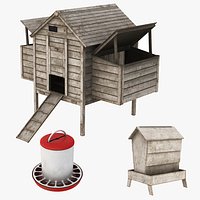 Chicken Coop and Feeders