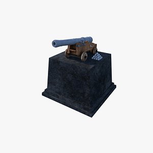 3d model english naval cannon