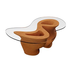 Parametric Wavy Wooden Furniture 03 - Coffee Table 3D model