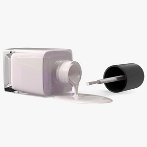 White Spilled Fingernail Polish 3D