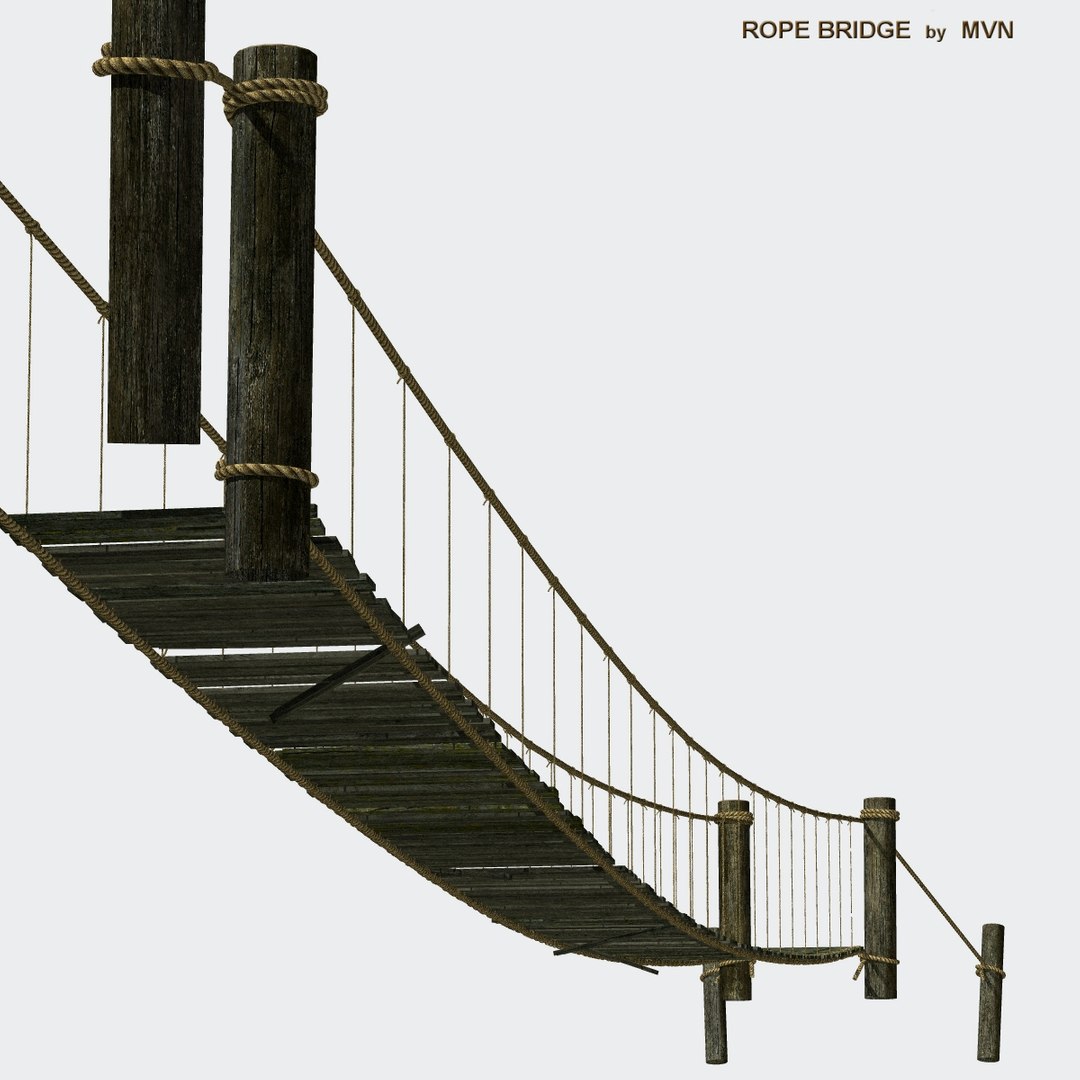 3d rope bridge model