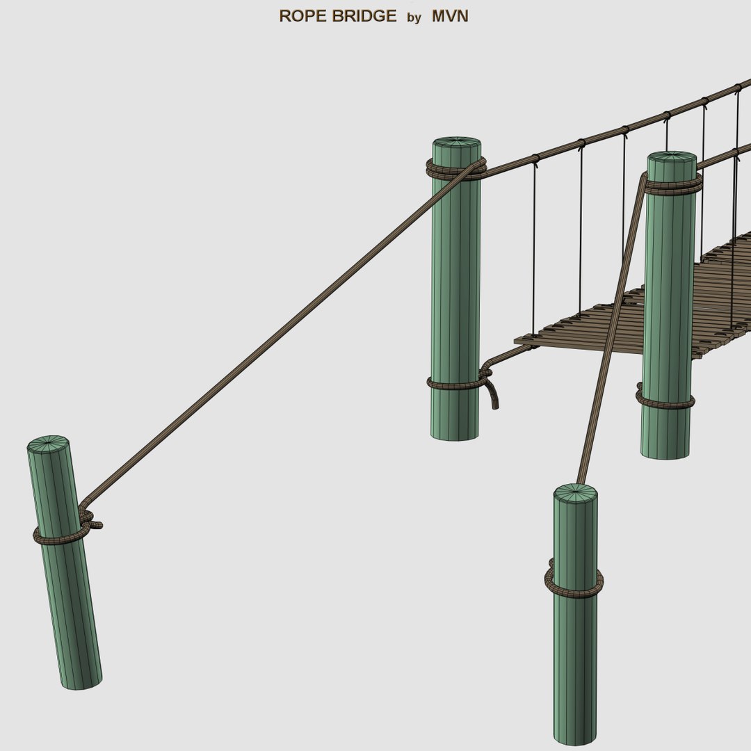 3d rope bridge model