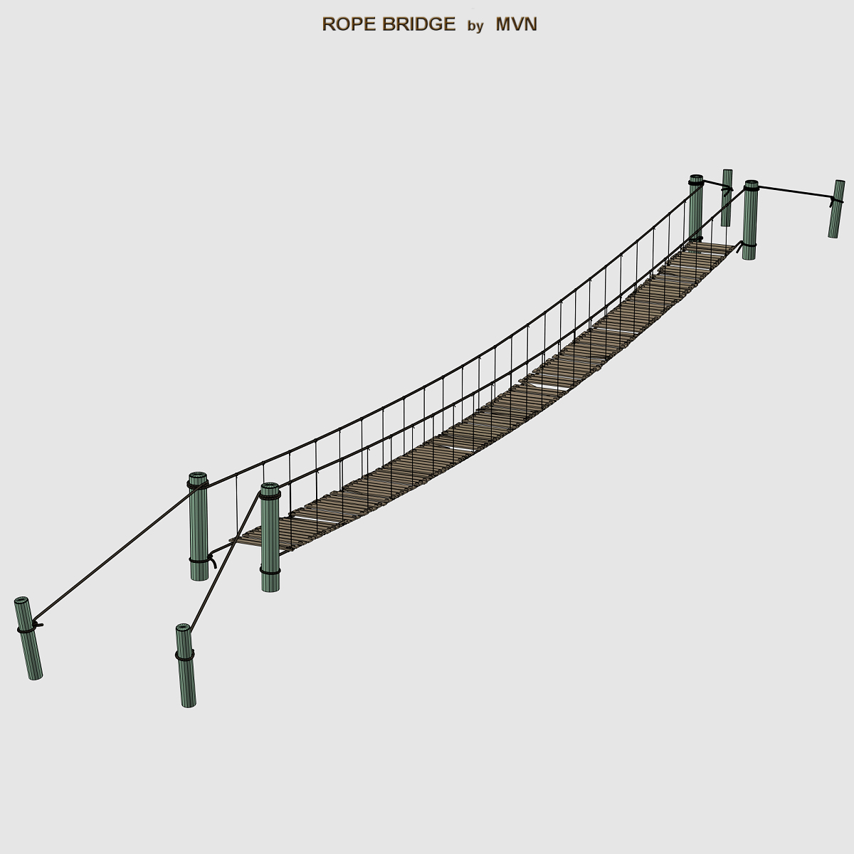 3d rope bridge model