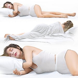 3D girl sleeping model