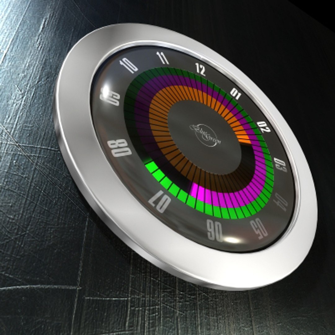3d color clock wall model