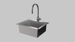 Stainless Steel Kitchen Sink 3D Model model