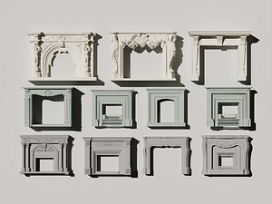 3D Classic Modern Fireplace Mantel Series