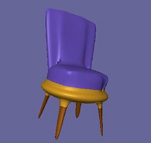 3ds chair purple