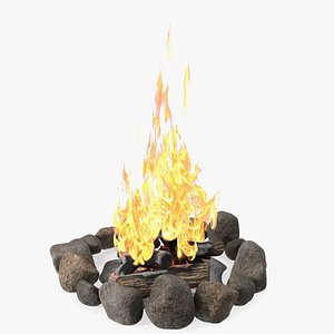 3D model Campfire with Stone Ring