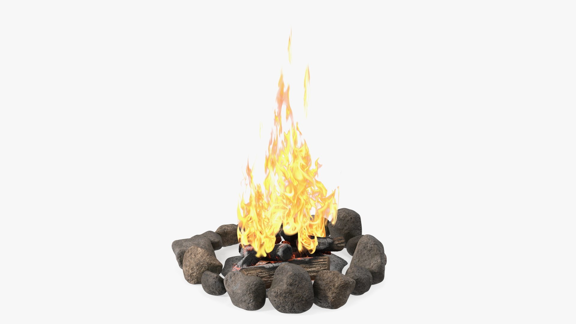 Campfire with Stone Ring 3D model preview