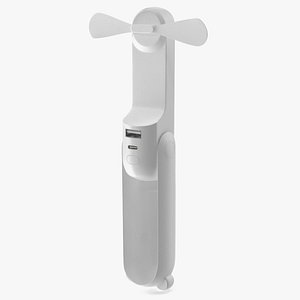 Battery Operated Pocket Fan White 3D model