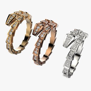 3D BVLGARI serpenti snake ring R48 3D print model