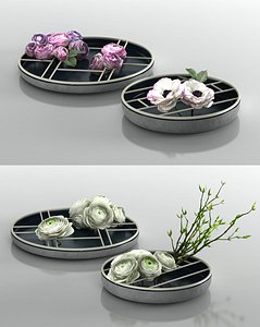 ranunculus ikebana 3D model