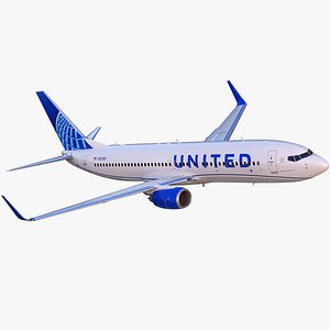 Boeing 737-800 United Airlines with Cockpit and Interior