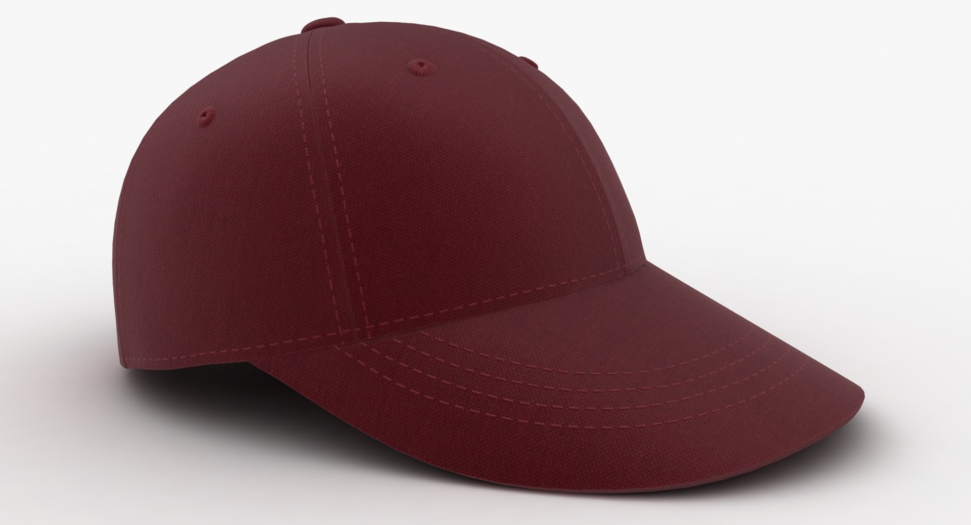 3D Model Baseball Hat Dark Red - TurboSquid 1180346