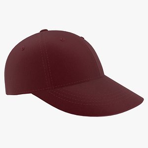 3D model baseball hat dark red