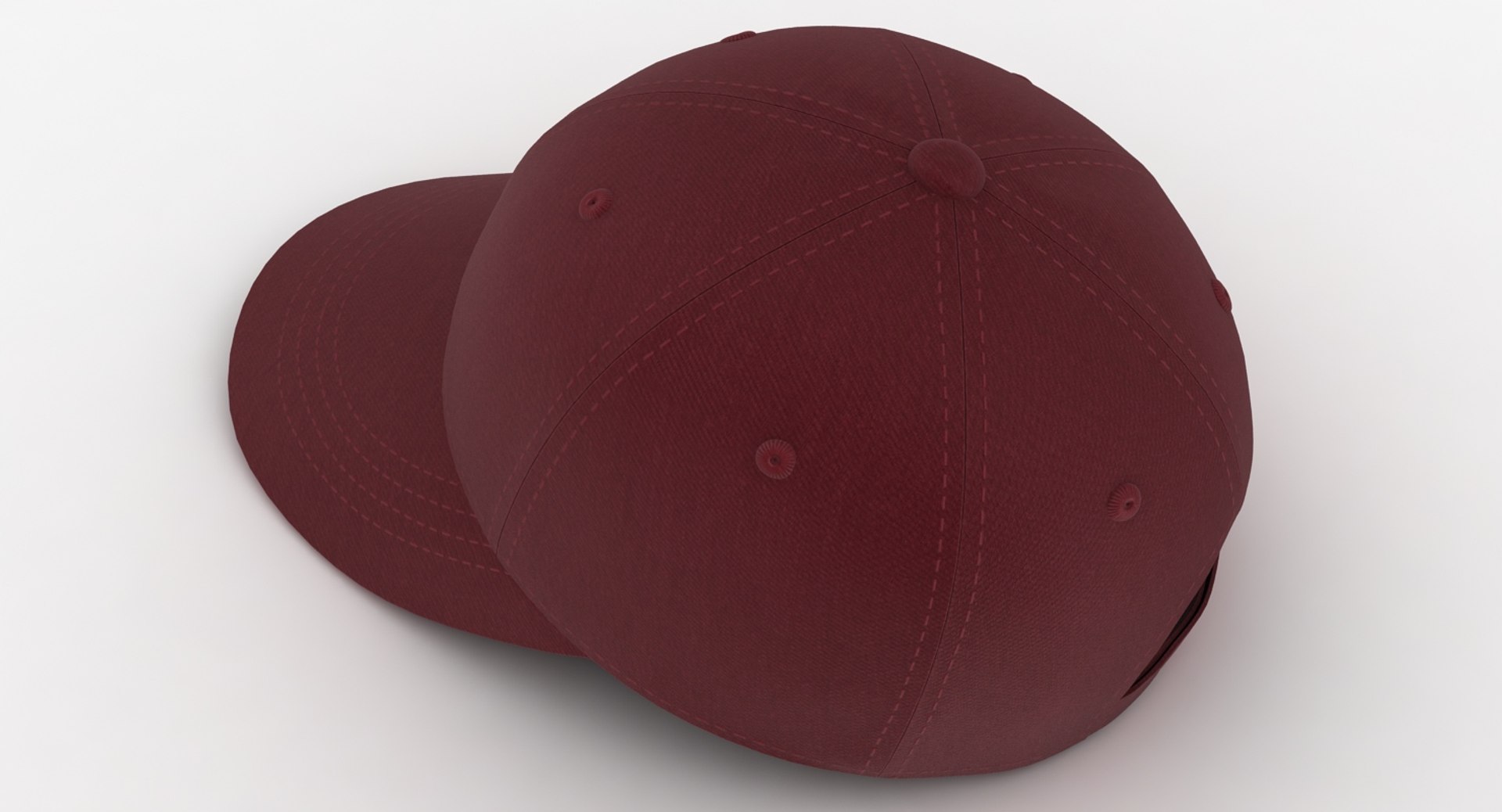 3D Model Baseball Hat Dark Red - TurboSquid 1180346
